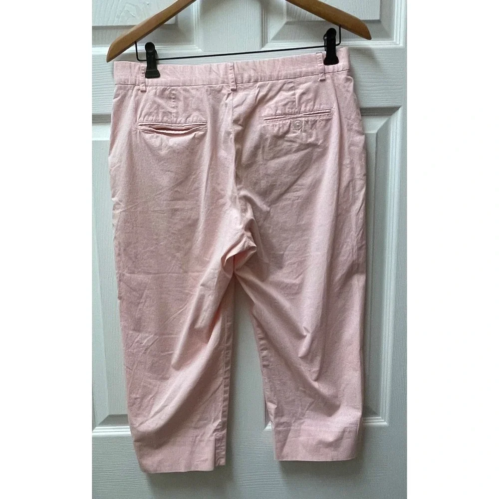 Ralph Lauren Sport Sz 10 Pink Gingham Check Cropped Pants‎ Stretch Golf Preppy